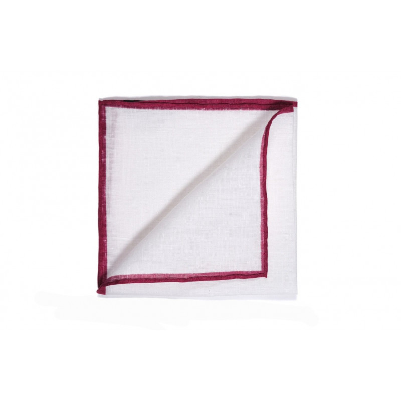 Pochette lino con bordo bordeaux