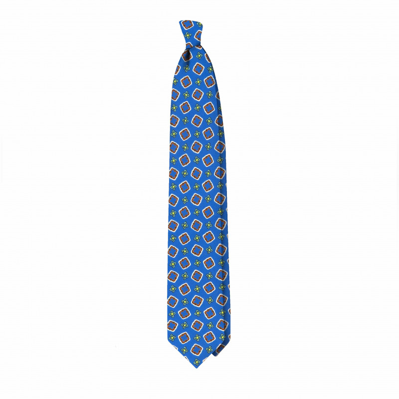 Blue pattern tie