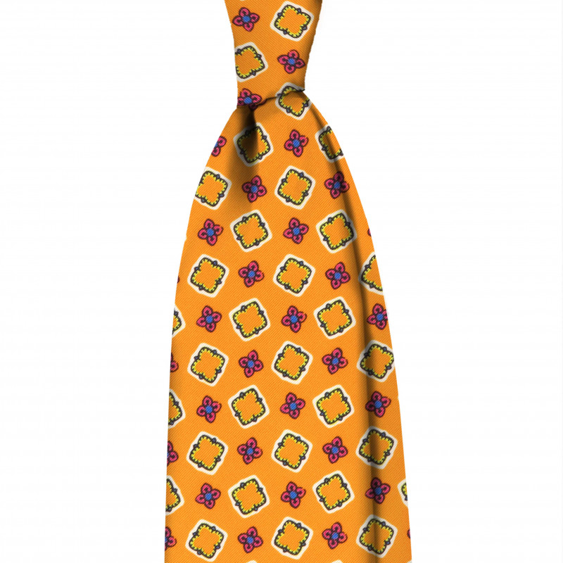 Orange pattern tie
