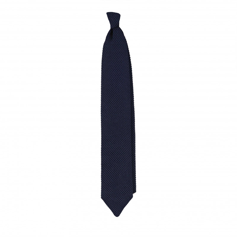 Navy silk knitted tie Navy silk knitted tie