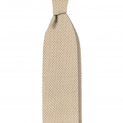 Beige silk knitted tie