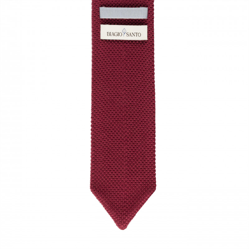 Bordeaux silk knitted tie