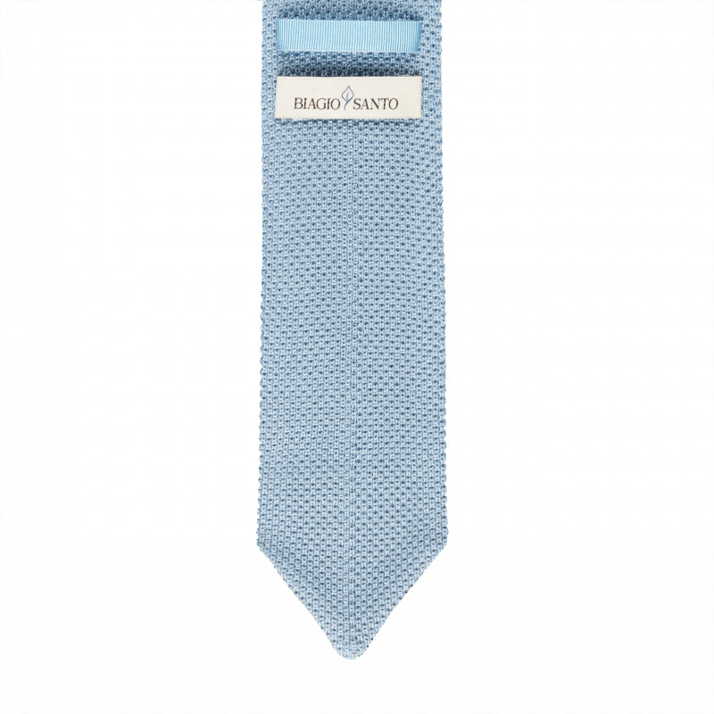 Light blue silk knitted tie