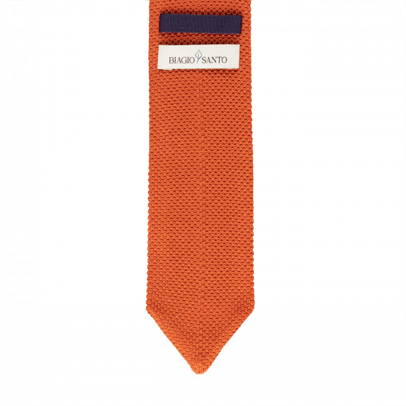 Orange silk knitted tie Orange silk knitted tie
