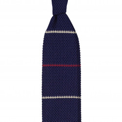 Navy stripes knitted tie