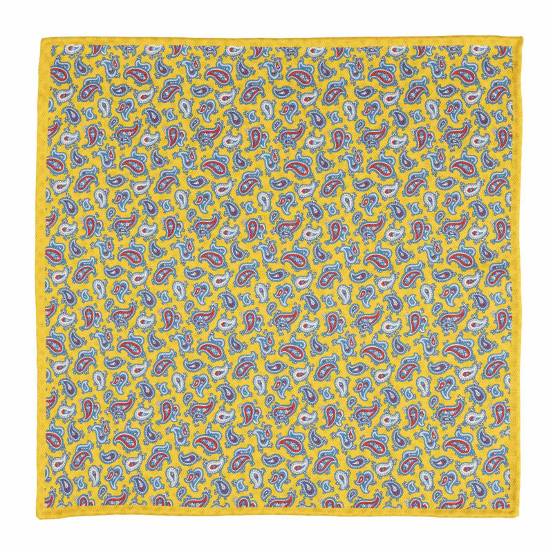 Yellow double face pocket square