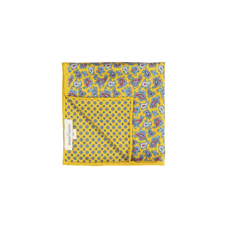 Yellow double face pocket square