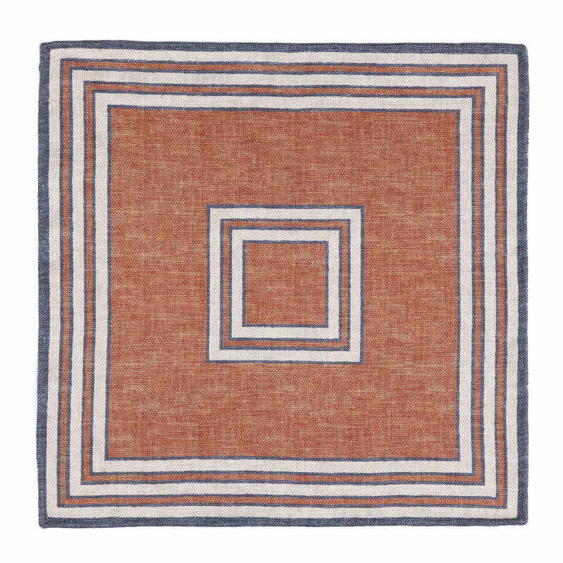 Rust double face pocket square