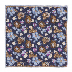 navy flowers double face...