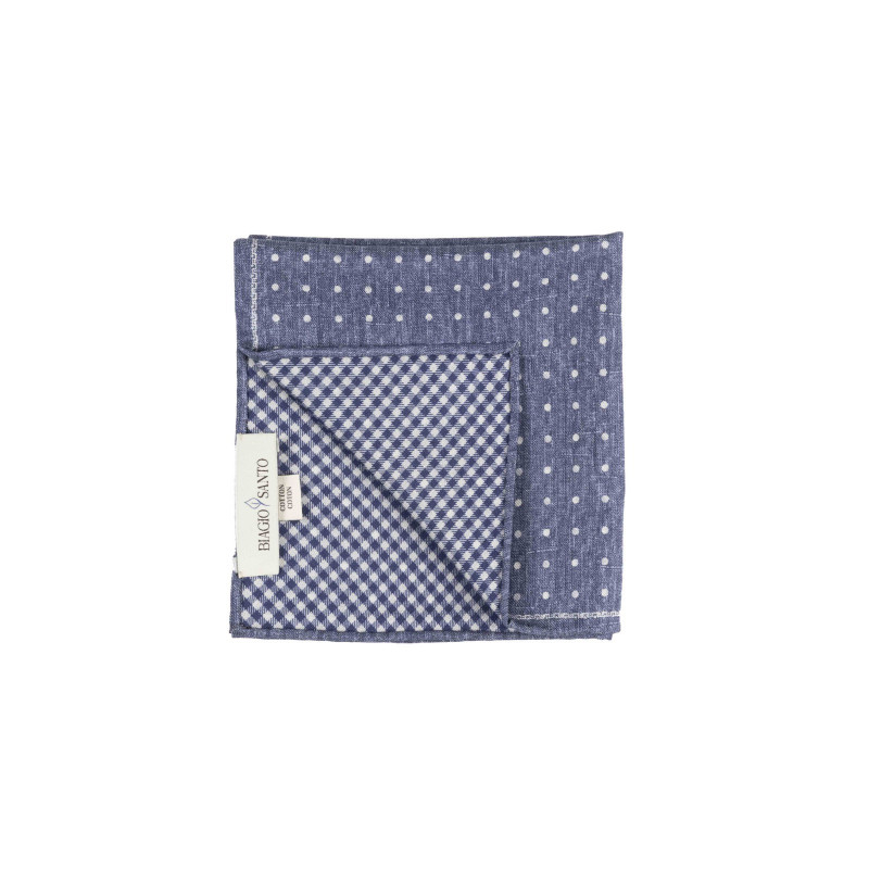 pochette double face blu denim