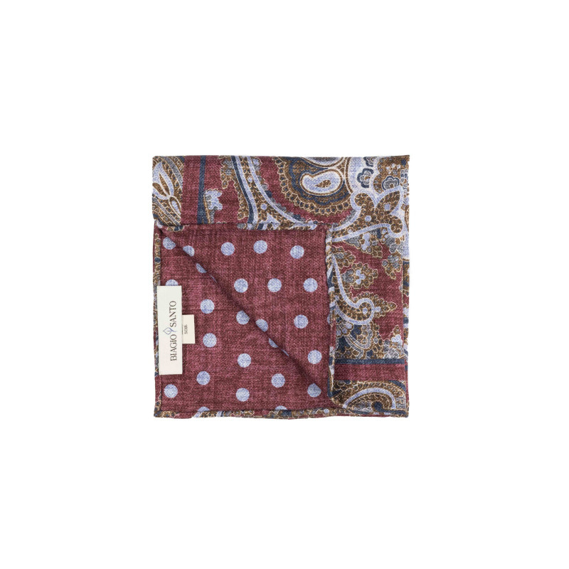 Bordeaux double face pocket square
