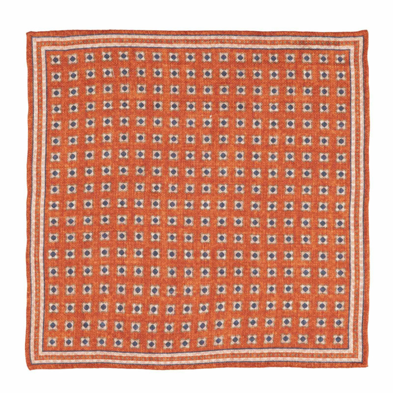 Orange double face pocket square
