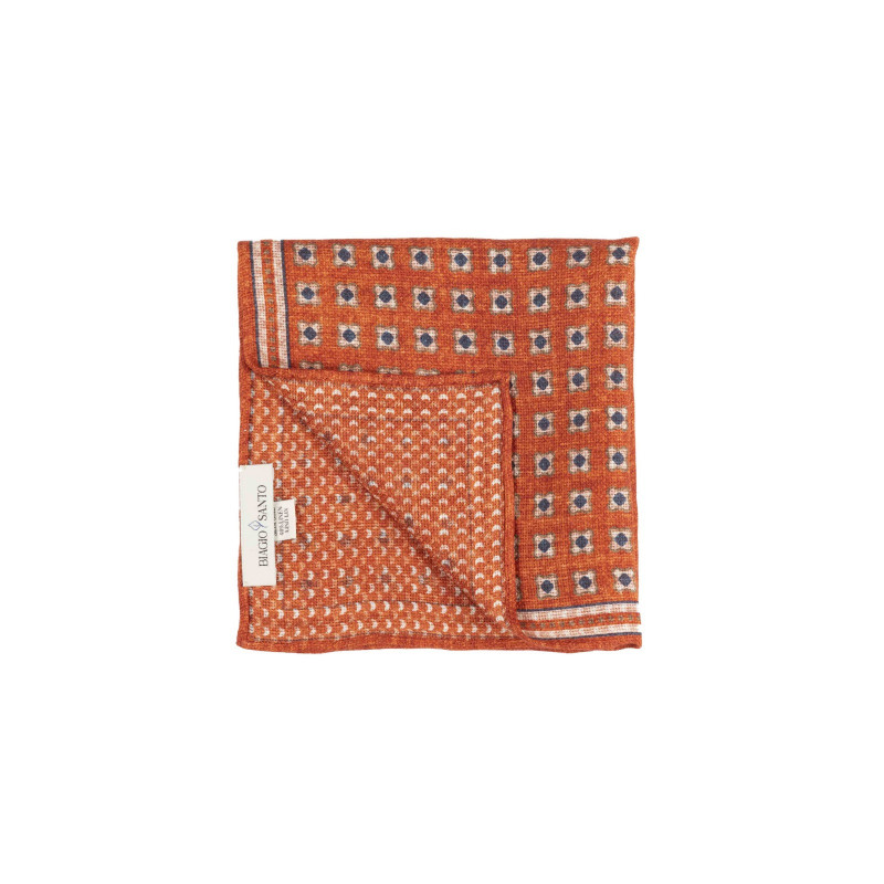 Orange double face pocket square