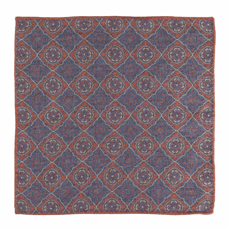 Rust double face pocket square