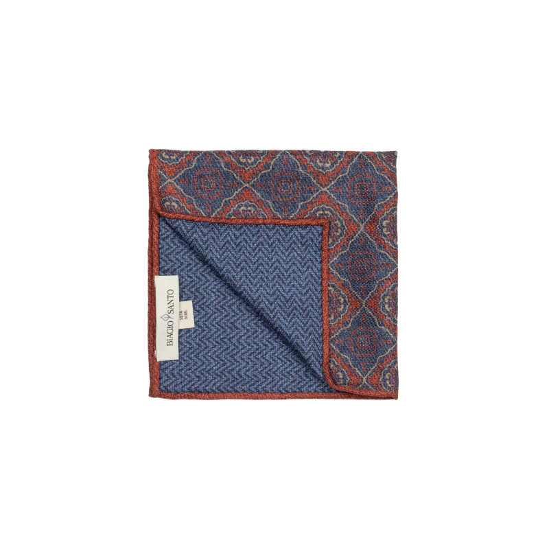 Rust double face pocket square