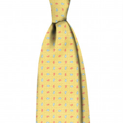 Yellow micro paisley tie