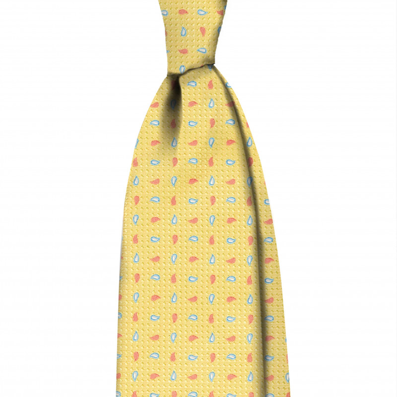 Cravatta micro paisley giallo