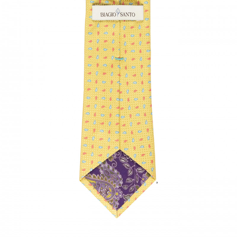 Yellow micro paisley tie Yellow micro paisley tie