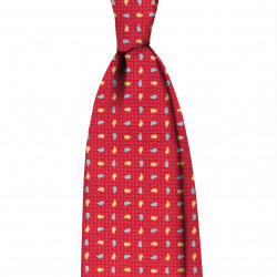 Cravatta micro paisley rosso