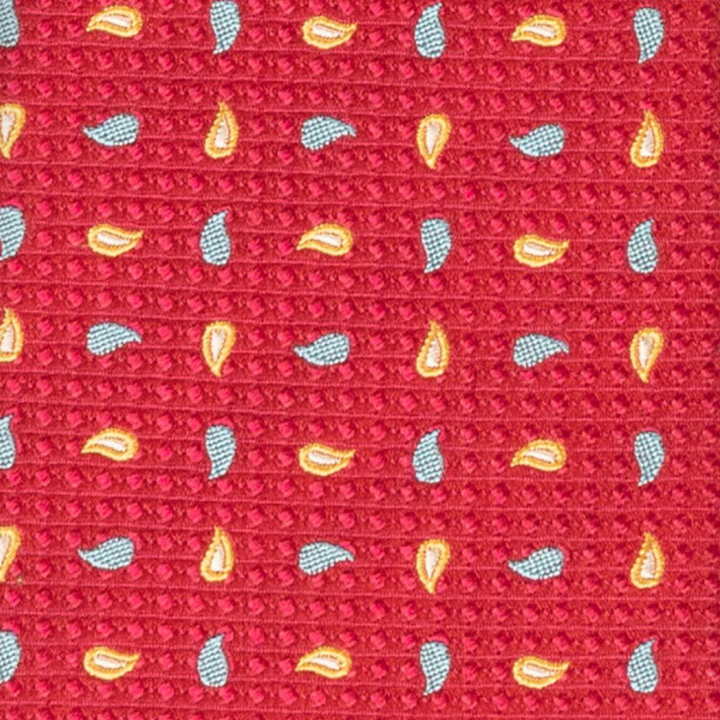 Red micro paisley tie