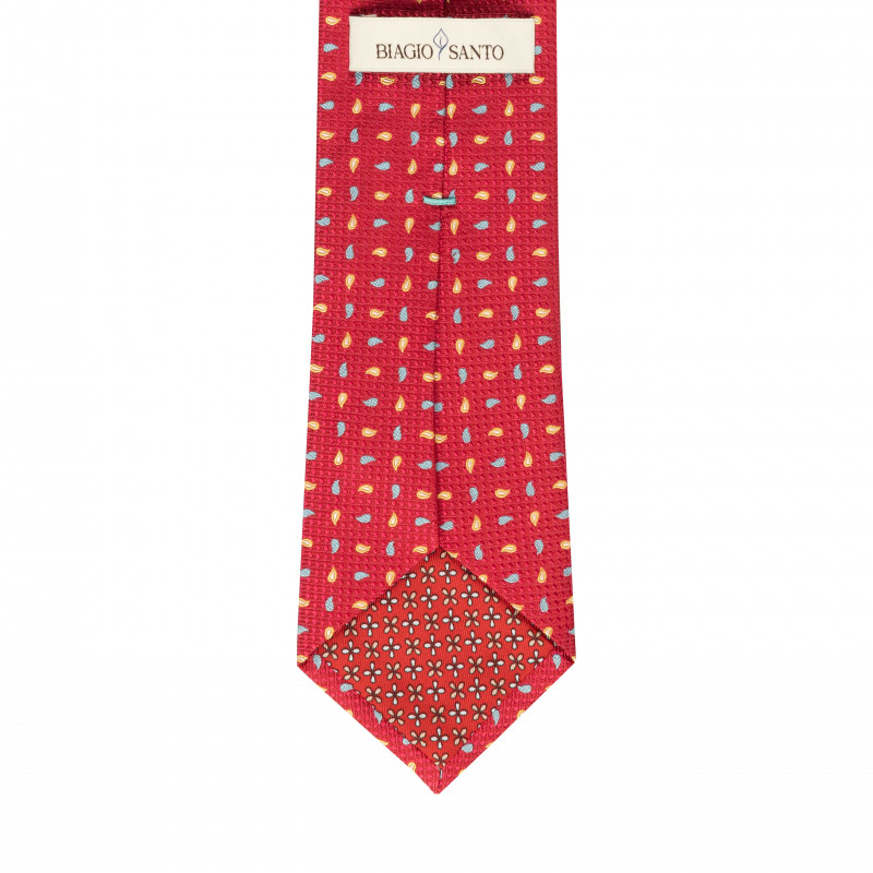 Cravatta micro paisley rosso