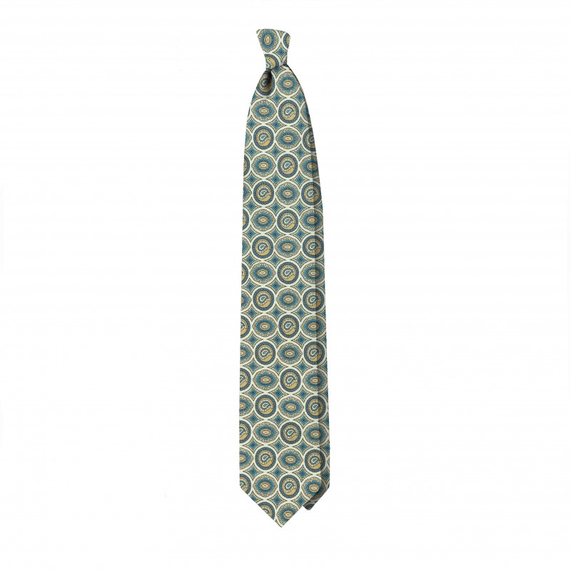 Green medallions vintage tie