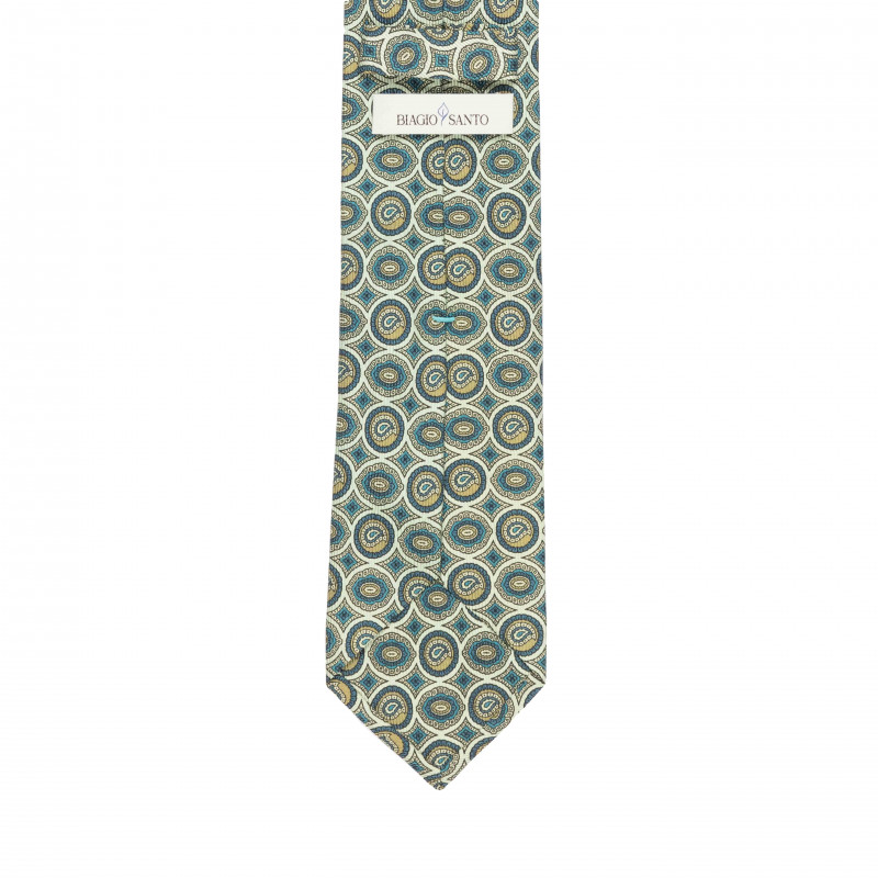 Green medallions vintage tie