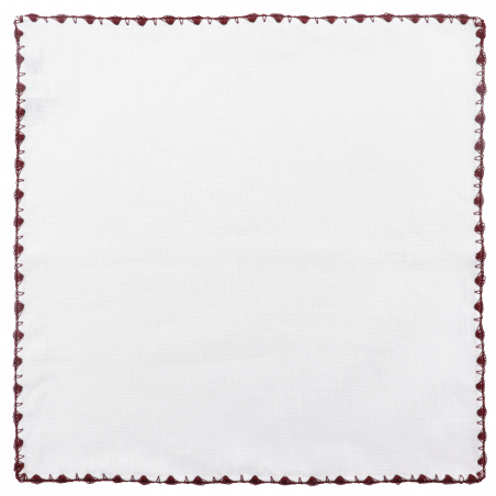 Pochette bordeaux con uncinetto ad archi