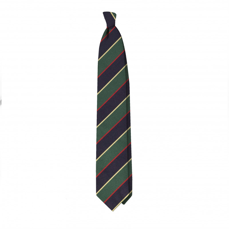 Jacquard stripe 3 folds tie - Navy/Green Jacquard stripe 3 folds tie - Navy/Green