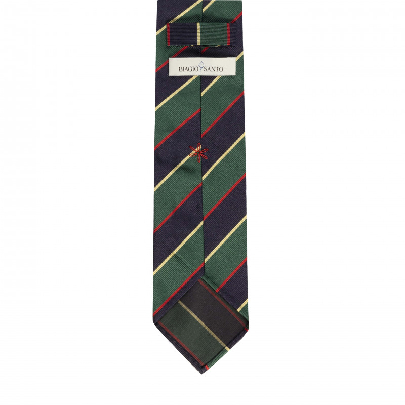 Jacquard stripe 3 folds tie - Navy/Green Jacquard stripe 3 folds tie - Navy/Green