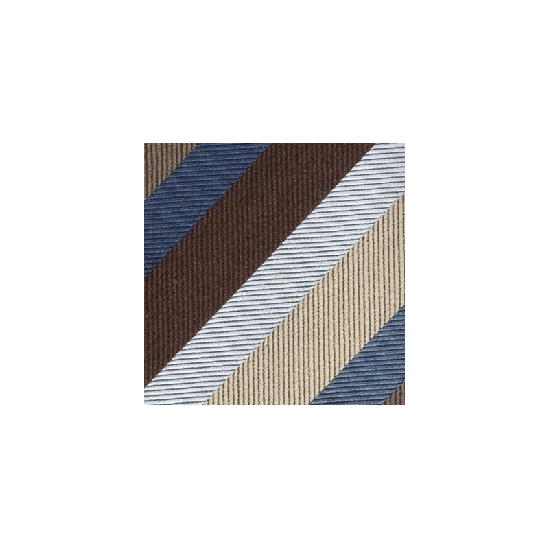 Jacquard stripe 3 folds tie - Blue/Brown