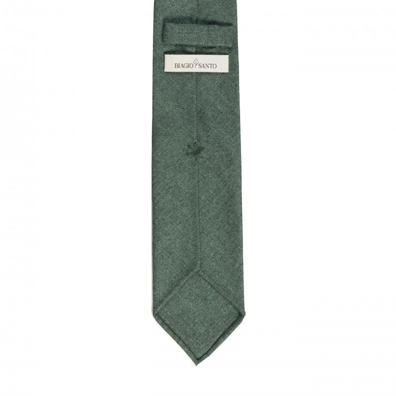 Solid 3 folds silk/cashmere tie - Green Solid 3 folds silk/cashmere tie - Green