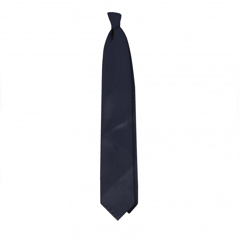 Solid twill silk 7 folds tie - Navy