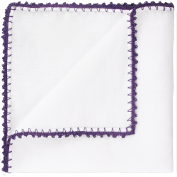Purple pocket square with pippioli crochet 2