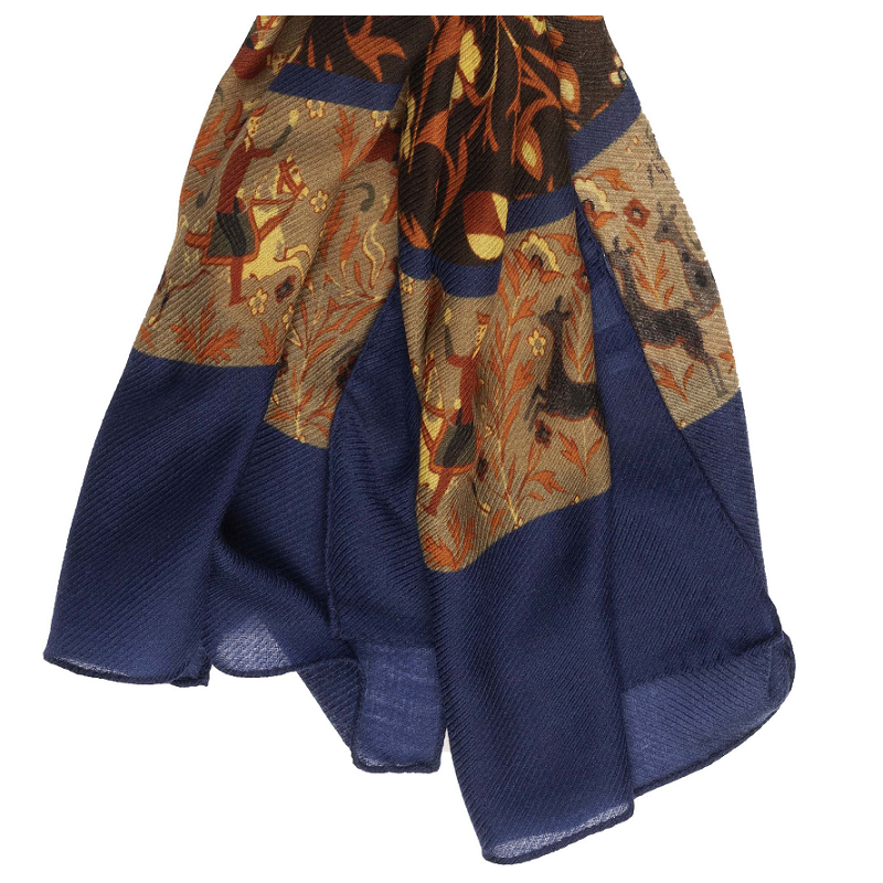 Elephant motif printed wool/cashmere... Elephant motif printed wool/cashmere...