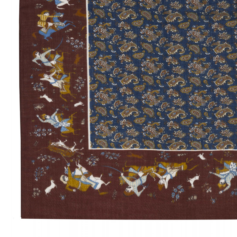 Paisley motif printed wool/cashmere... Paisley motif printed wool/cashmere...