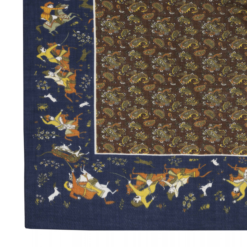 Paisley motif printed wool/cashmere... Paisley motif printed wool/cashmere...