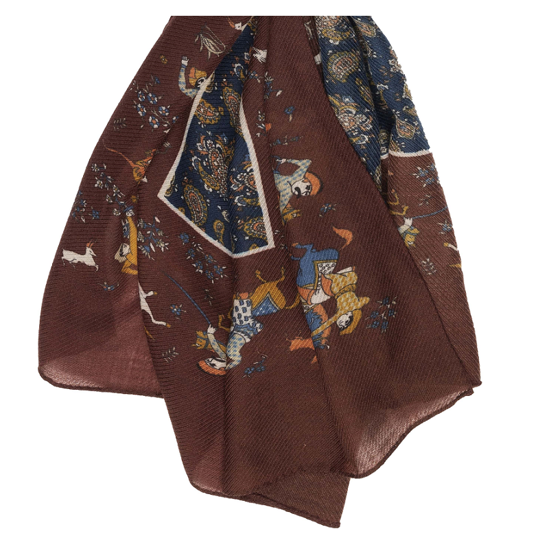 Sciarpa cashmere/lana stampata motivo...