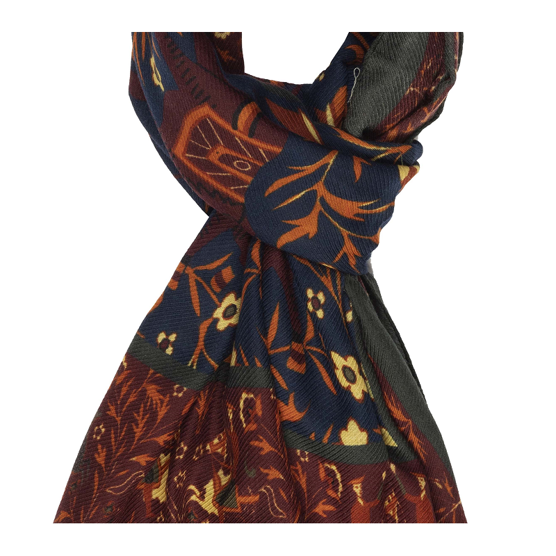 Elephant motif printed wool/cashmere... Elephant motif printed wool/cashmere...