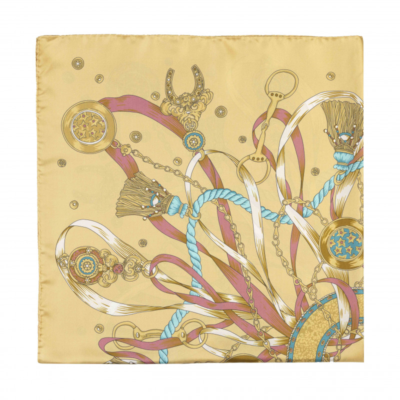 Foulard seta con motivo catena - Avorio