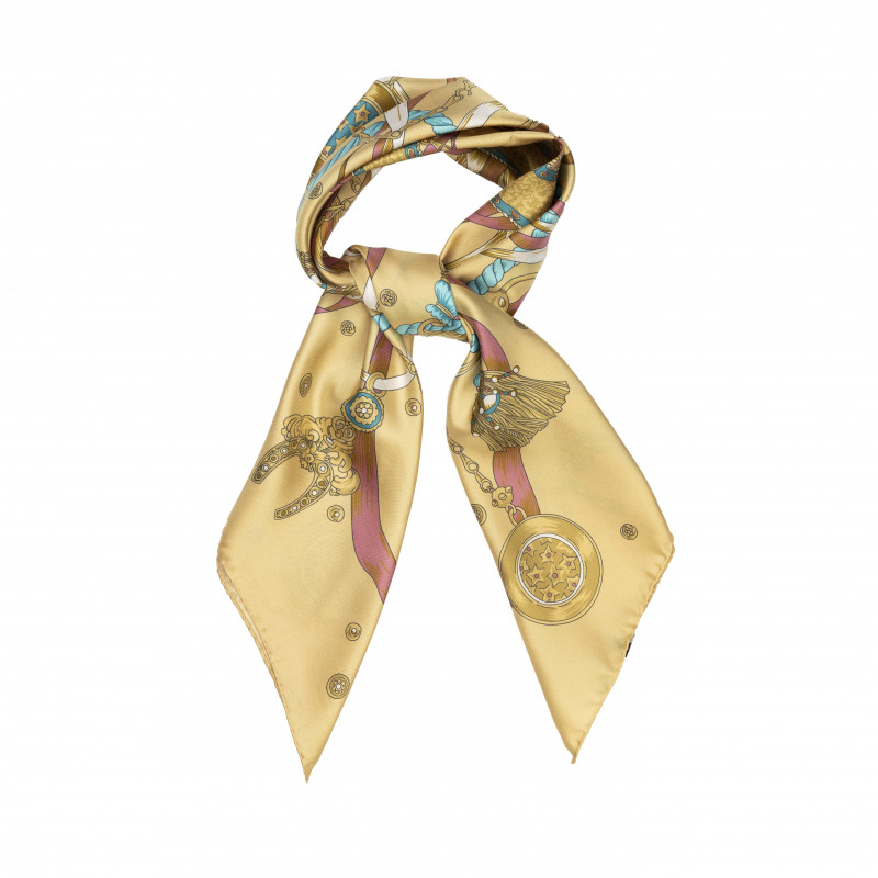 Foulard seta con motivo catena - Avorio Foulard seta con motivo catena - Avorio