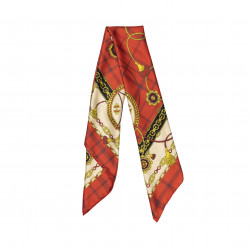 Silk foulard gold chains - Red
