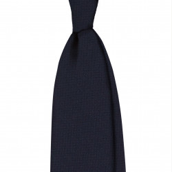 Solid 3 folds wool tie - navy