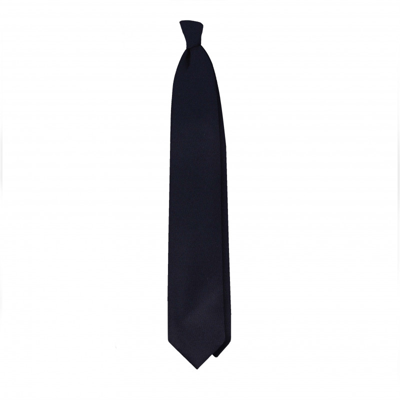 Solid 3 folds wool tie - navy Solid 3 folds wool tie - navy