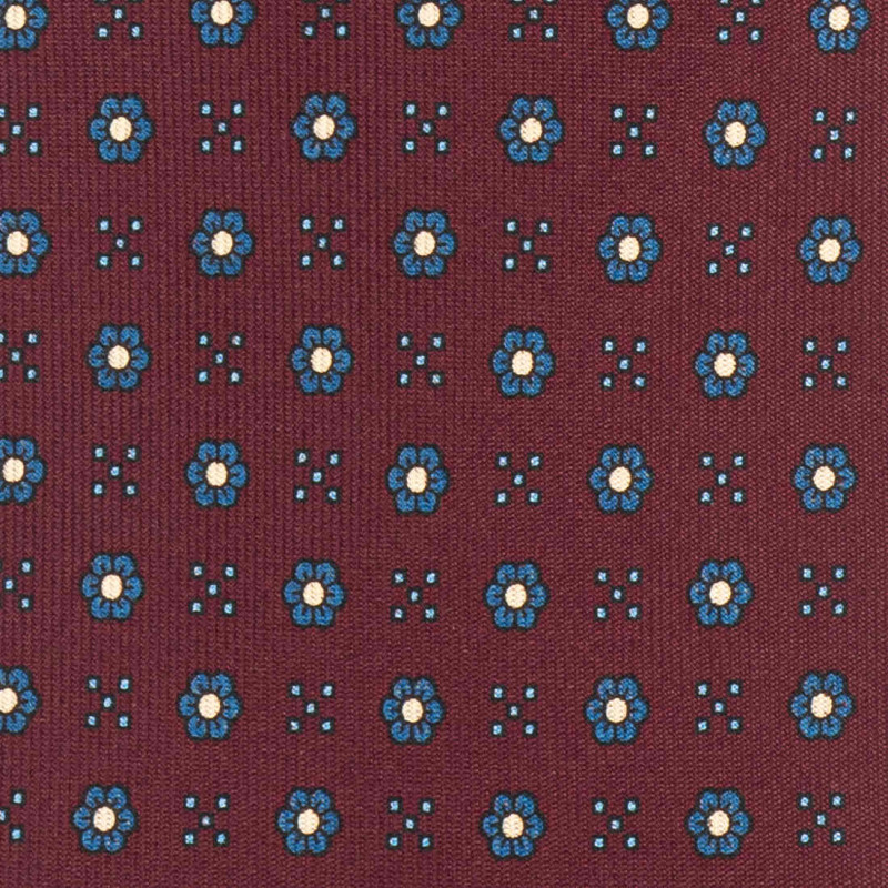 Floreal handprinted 3 folds unlined...