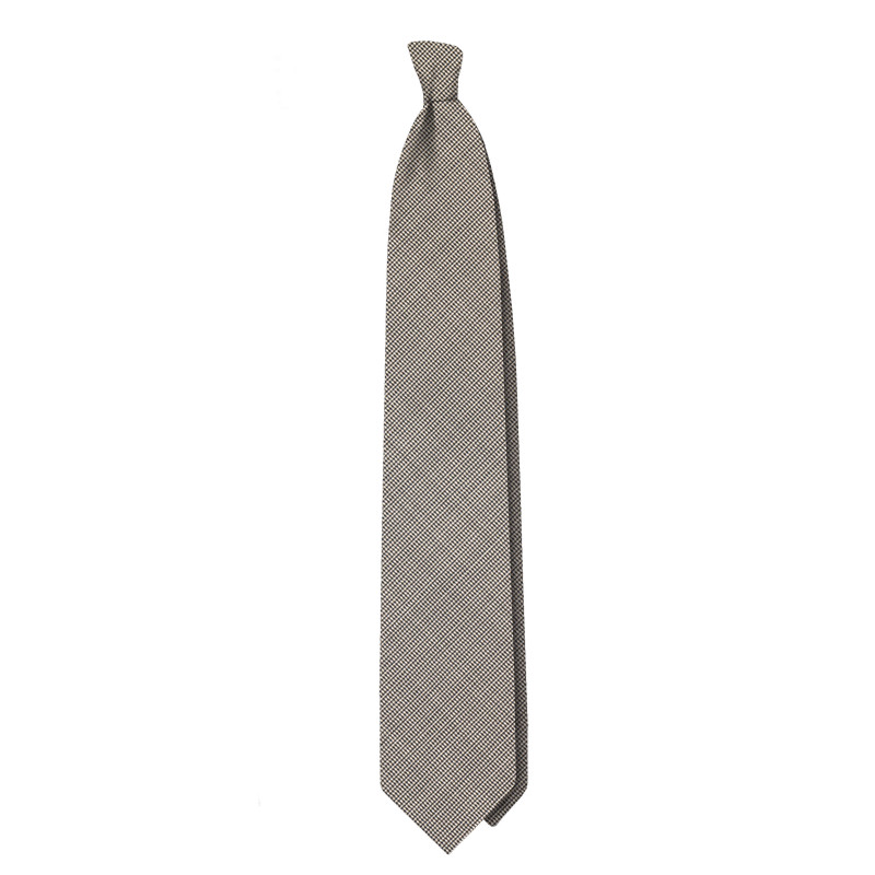 Pied de poule 3 folds wool tie -... Pied de poule 3 folds wool tie -...