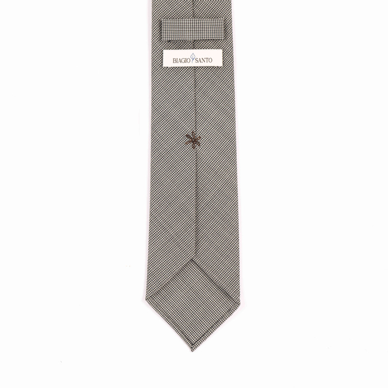 Pied de poule 3 folds wool tie -... Pied de poule 3 folds wool tie -...