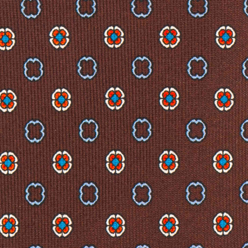 Floreal handprinted 3 folds unlined...