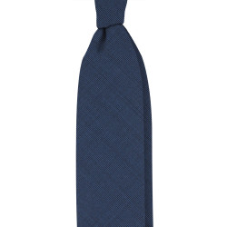 Solid 3 folds wool tie - blue