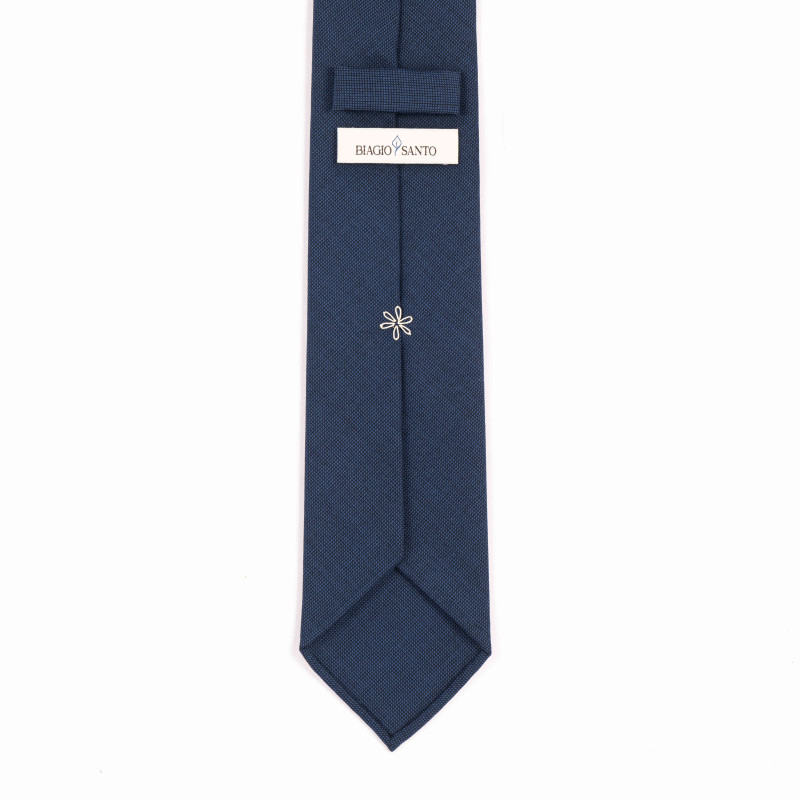 Solid 3 folds wool tie - blue Solid 3 folds wool tie - blue